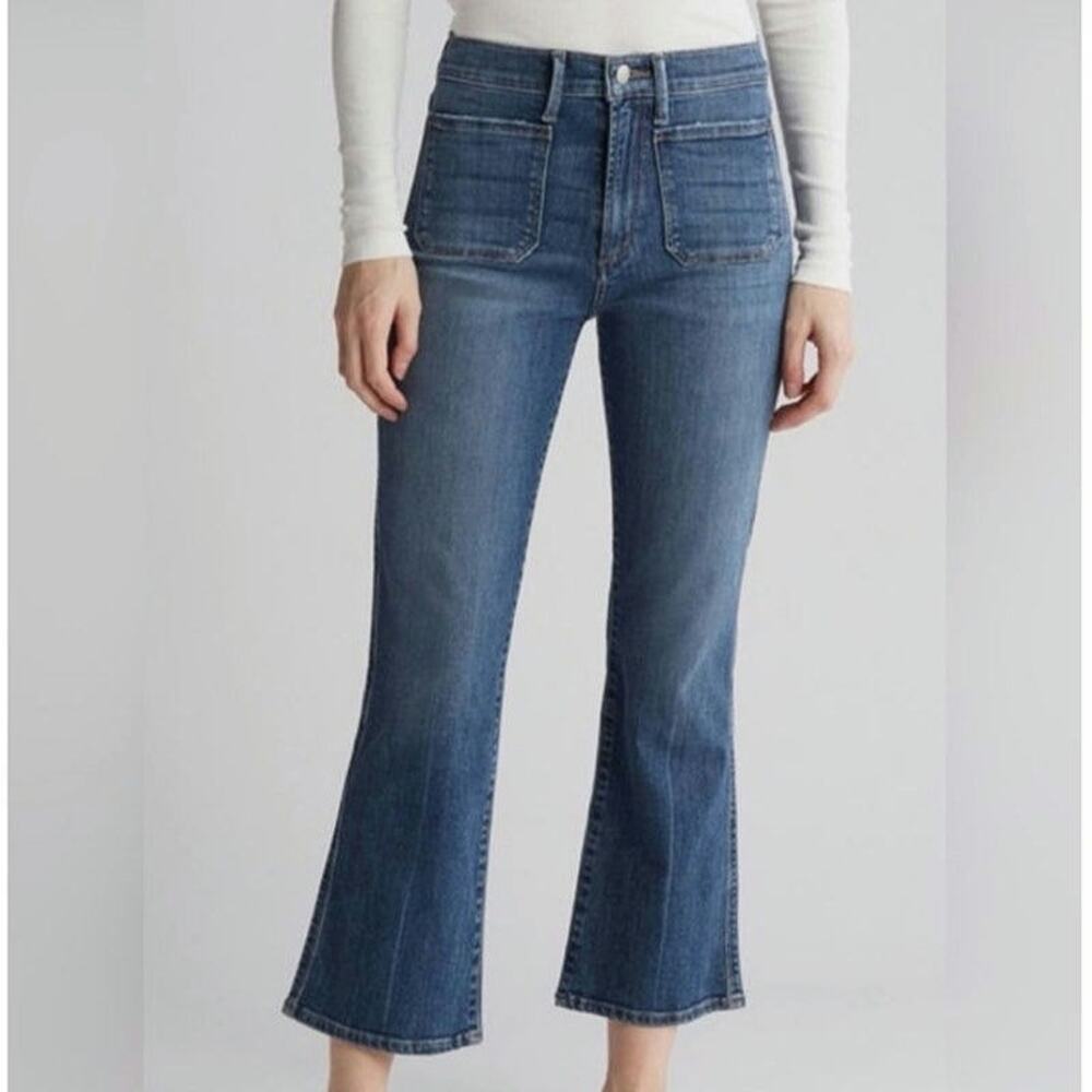 Joe's Jeans High Rise Crop Bootcut Medium Wash Blue Abiline 32 NWT